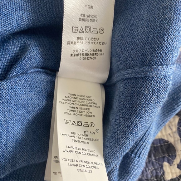 NWT Polo Ralph men’s Lauren Pima Cotton Sweater Blue L - Picture 5 of 15